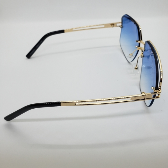 Gold Tone Frame Premium Fashion Aviator Sunglasses Eyewear - Picture 5 of 5